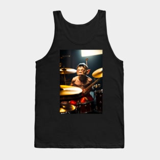 Funny Gollum playing in a heavy metal band graphic design artwork Tank Top